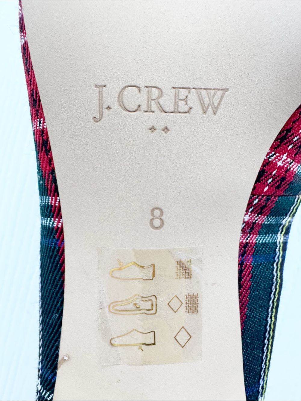 J.Crew Factory Esme Tartan Plaid Bow Kitten Heel Pumps Size 8 - Picture 10 of 12